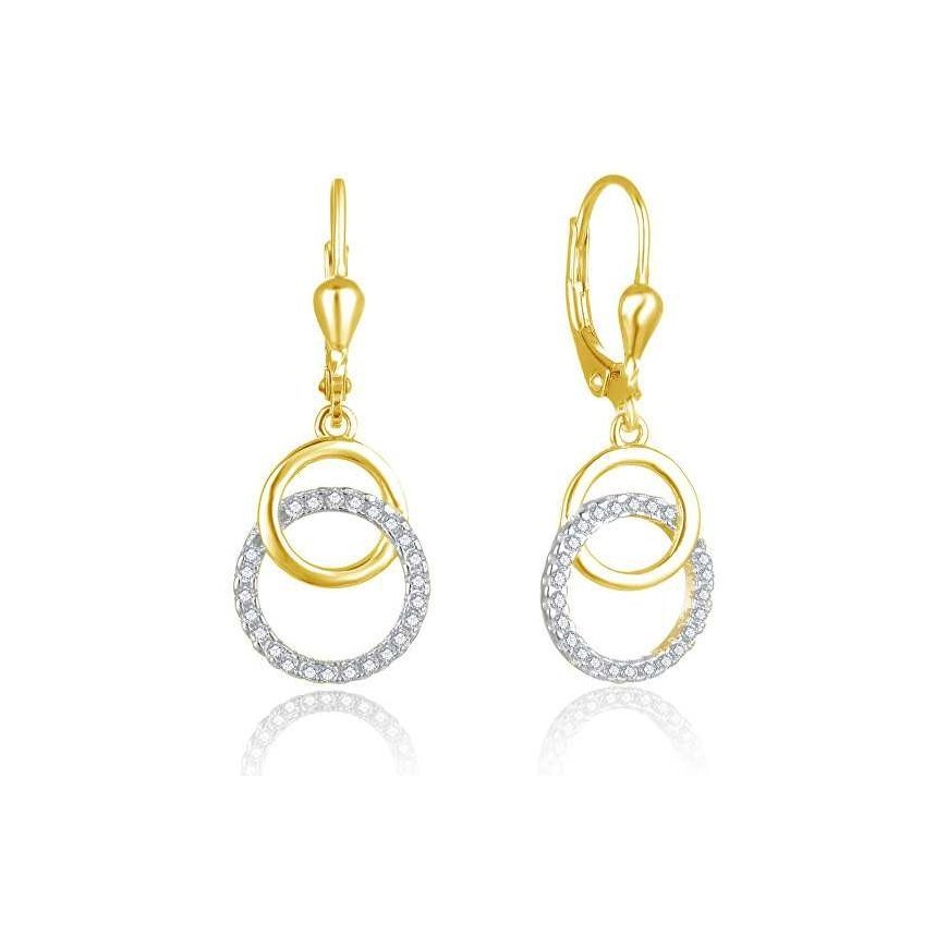 Beneto Stylish gold-plated earrings with zircons AGUC2707-RHG