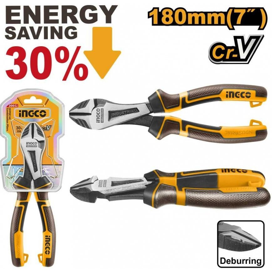 Ingco HHHDCP28180 Side Cutting Pliers, industrial CrV 180mm – 2