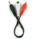 Gembird CCA-406 audiokaabel 0,2 m 3.5mm 2 x RCA Must, Punane, Valge Gembird CCA-406 audiokaabel 0,2 m 3.5mm 2 x RCA Must, Punane, Valge