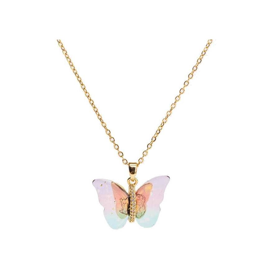 Troli Gold-plated necklace with rainbow bows