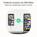 Green Cell Kabelis USB-C 2m 100W Greencell PowerStream greitas įkrovimas PD Snow Baltas Green Cell Kabelis USB-C 2m 100W Greencell PowerStream greitas įkrovimas PD Snow Baltas