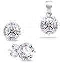 Brilio Silver Brilio Silver Sparkling silver jewelry set with zircons SET230W (earrings, pendant)