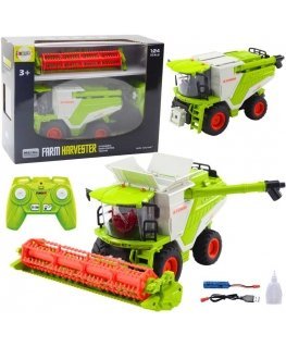 Lean Toys Kombainas su grūdų antgaliu 2 viename nuotoliniu būdu valdomu RC dūmų efektu 2.4G