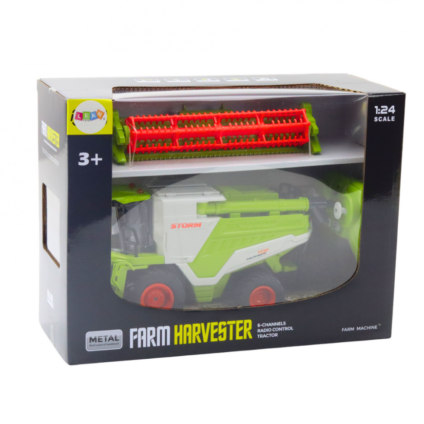 Lean Toys -leikkuupuimuri viljapäällä 2 in 1 -kaukosäädin RC Smoke Effect 2.4G – 5