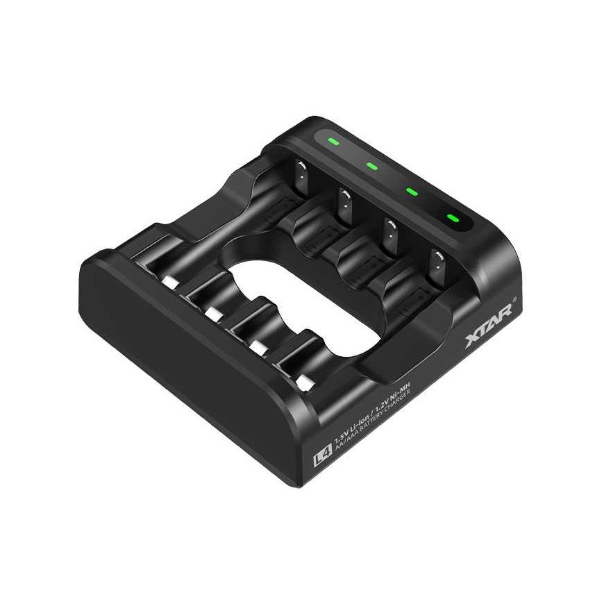 Xtar 4 x Ni-MH ir 1,5V Li-ion AA/AAA akumuliatorių kroviklis L4 – 3