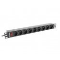 Lanberg PDU-09E-0300-BK toitejaotuskomponent (PDU) 9 vahelduvvoolu kontakt 1U Must Lanberg PDU-09E-0300-BK toitejaotuskomponent (PDU) 9 vahelduvvoolu kontakt 1U Must