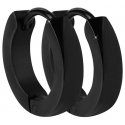 Troli Black steel hoop earrings