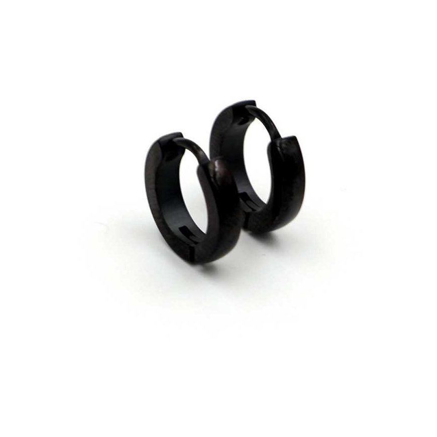 Troli Black steel hoop earrings – 3