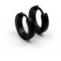 Troli Black steel hoop earrings