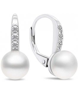 Brilio Silver Brilio Silver Charming silver earrings with pearls and zircons EA385W