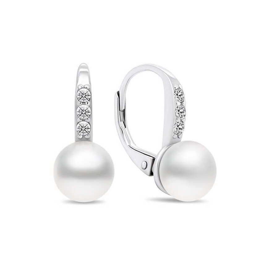 Brilio Silver Brilio Silver Charming silver earrings with pearls and zircons EA385W