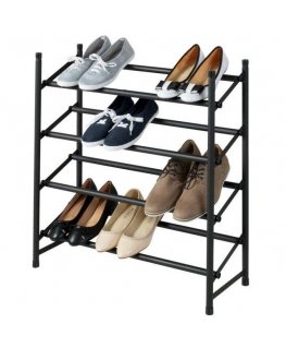 Telescopic shoe rack HERO, black, WENKO