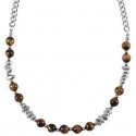 Troli Steel bead necklace with tiger's eye Troli Steel bead necklace with tiger's eye
