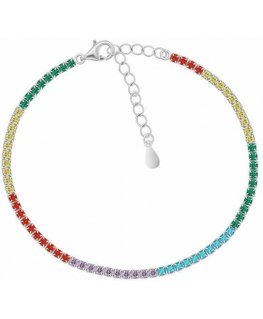 Brilio Silver Silver tennis bracelet with colored zircons BRC168WRBW
