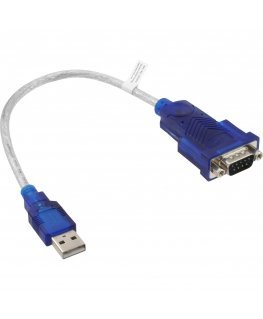 InLine 33304 järjestikkaabel Sinine, Läbipaistev USB tüüp A DB-9