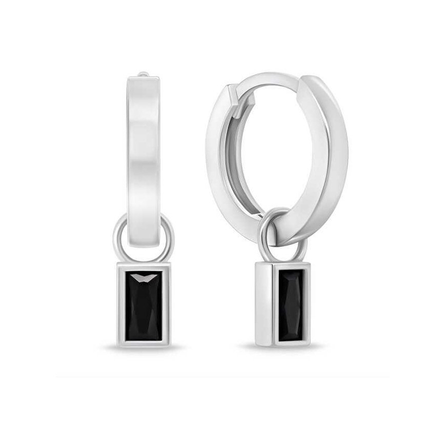 Brilio Silver Gold-plated earrings with transparent zircons EA923R