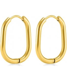 Troli Timeless gold-plated oval earrings VAAJDE201253-2-G