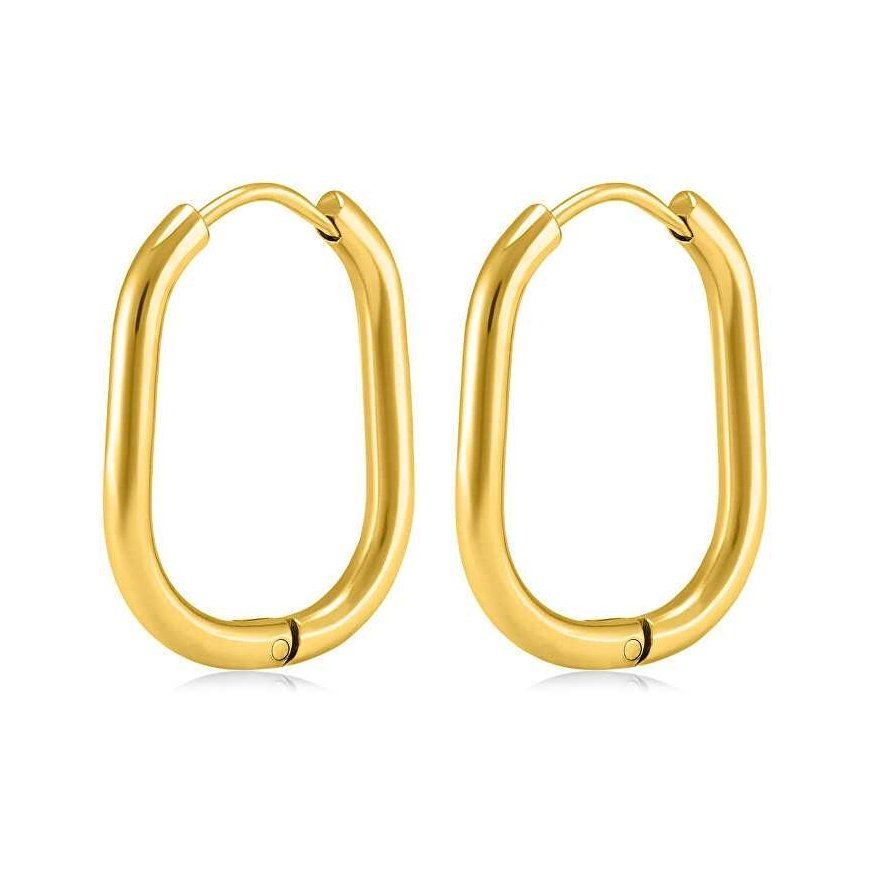 Troli Timeless gold-plated oval earrings VAAJDE201253-2-G