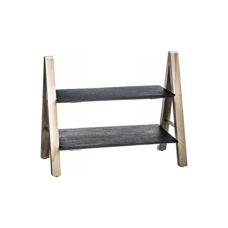 Dekoracja Domu Two-tier shelf for serving dishes practical slate device for serving sushi