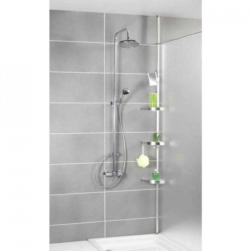 WENKO Premium kylpyhuoneen seinähyllyt Alumiini, Muovi – 2