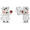 Brilio Silver Cute Peppa Pig silver earrings EA1088W Brilio Silver Cute Peppa Pig silver earrings EA1088W