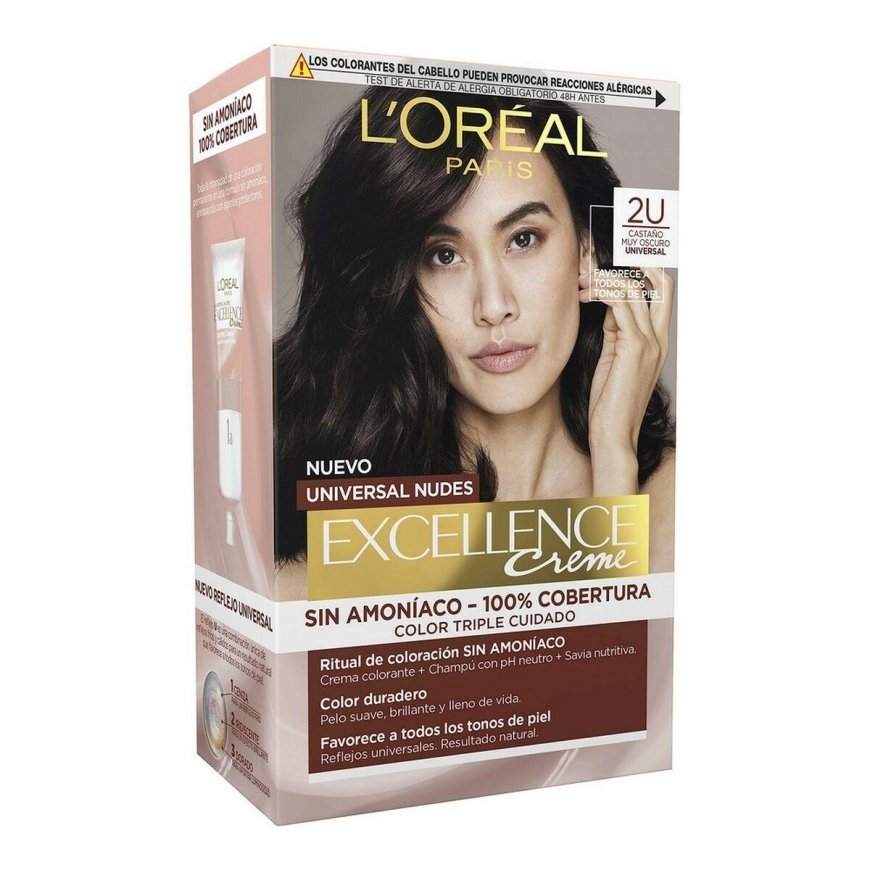 Ammoniakkiton väriaine L'Oreal Make Up Excellence 2u tummin brunette