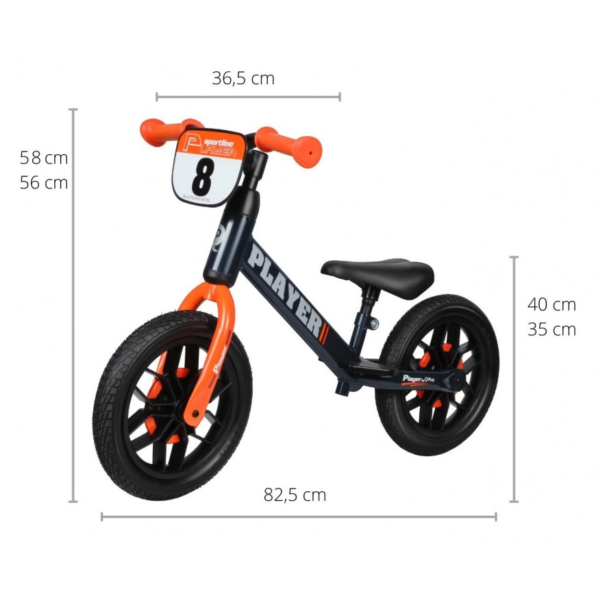 Qplay Balance Bike Player Oranssi – 5