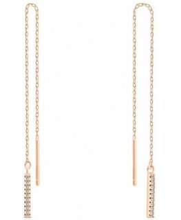 Brilio Silver Long chain earrings with zircons EA1007R