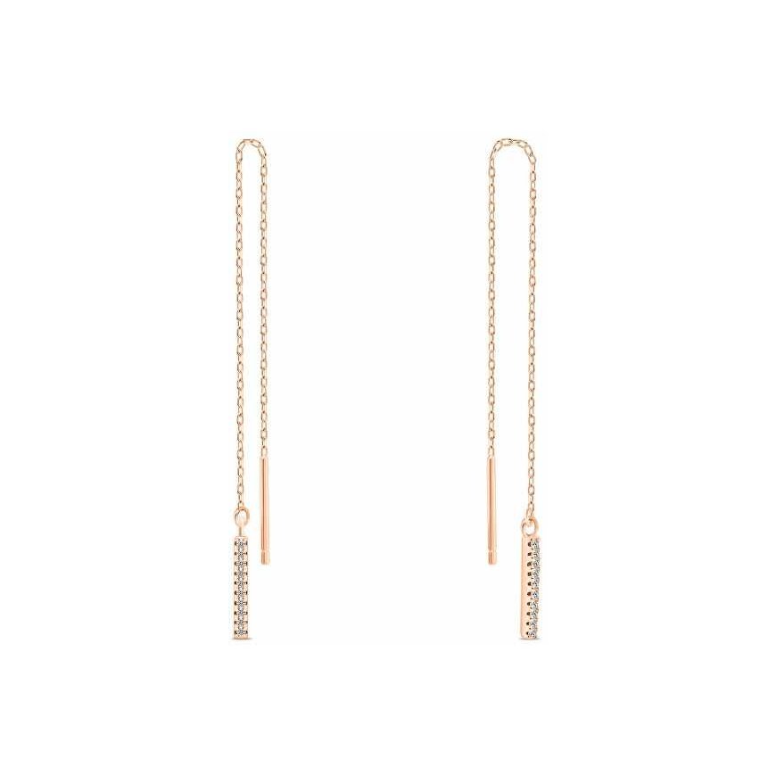 Brilio Silver Long chain earrings with zircons EA1007R