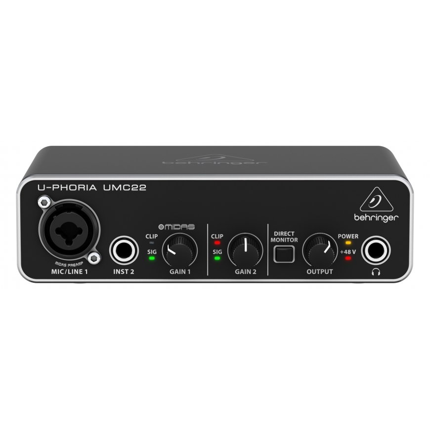 Behringer UMC22 papildus mūzikas iekārta Koncertiem/studijām