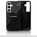 Mercedes AMG Double Layer Rhombs MagSafe Samsung Galaxy S25 dėklas telefonui juodos ir raudonos spalvos