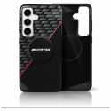 Mercedes AMG Double Layer Rhombs MagSafe Samsung Galaxy S25 phone case in black and red Mercedes AMG Double Layer Rhombs MagSafe Samsung Galaxy S25 phone case in black and red