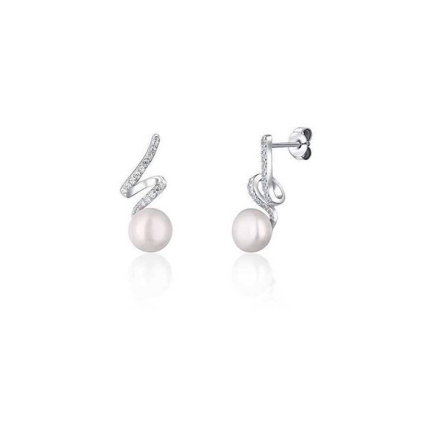Jwl Luxury Pearls Tyylikäs korusetti aidolla helmillä ja zirkoneilla JL0746 (ketju, riipus, korvakorut) – 2