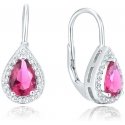 Beneto Silver earrings with pink zircons AGUC2227 Beneto Silver earrings with pink zircons AGUC2227
