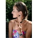 Troli Sparkling Blue Flower Dangle Earrings Troli Sparkling Blue Flower Dangle Earrings