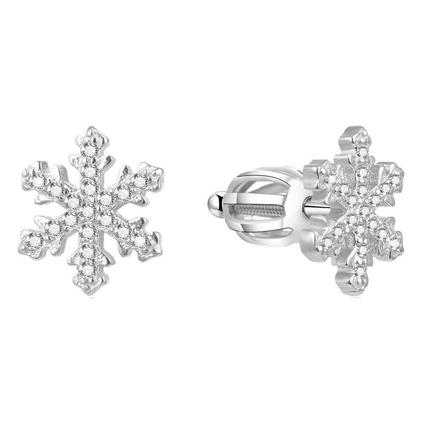 Beneto Silver Earrings Snowflakes AGUP1596S