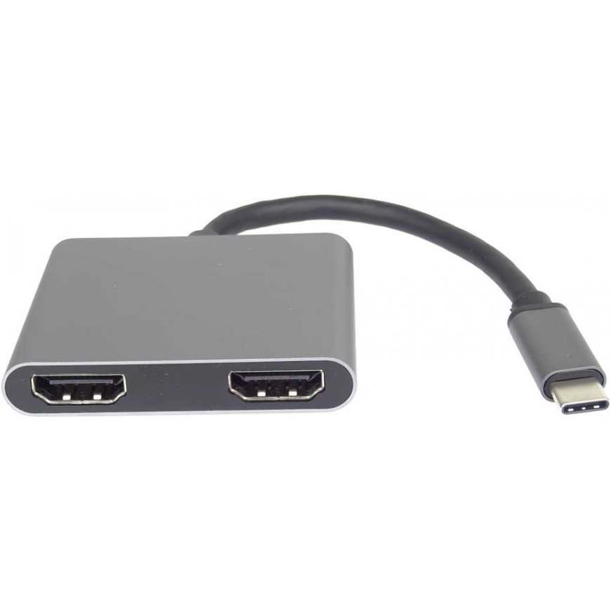 PremiumCord MST Adapter USB-C to 2x HDMI, USB3.0, PD, 4K and FULL HD 1080p resolution