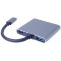 PremiumCord MST Adapteris USB-C to 2x HDMI, USB3.0, PD, 4K and FULL HD 1080p resolution