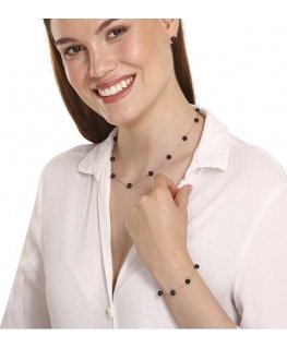 Jwl Luxury Pearls Vėrinys iš subtilių 11 tikrų juodų perlų JL0752