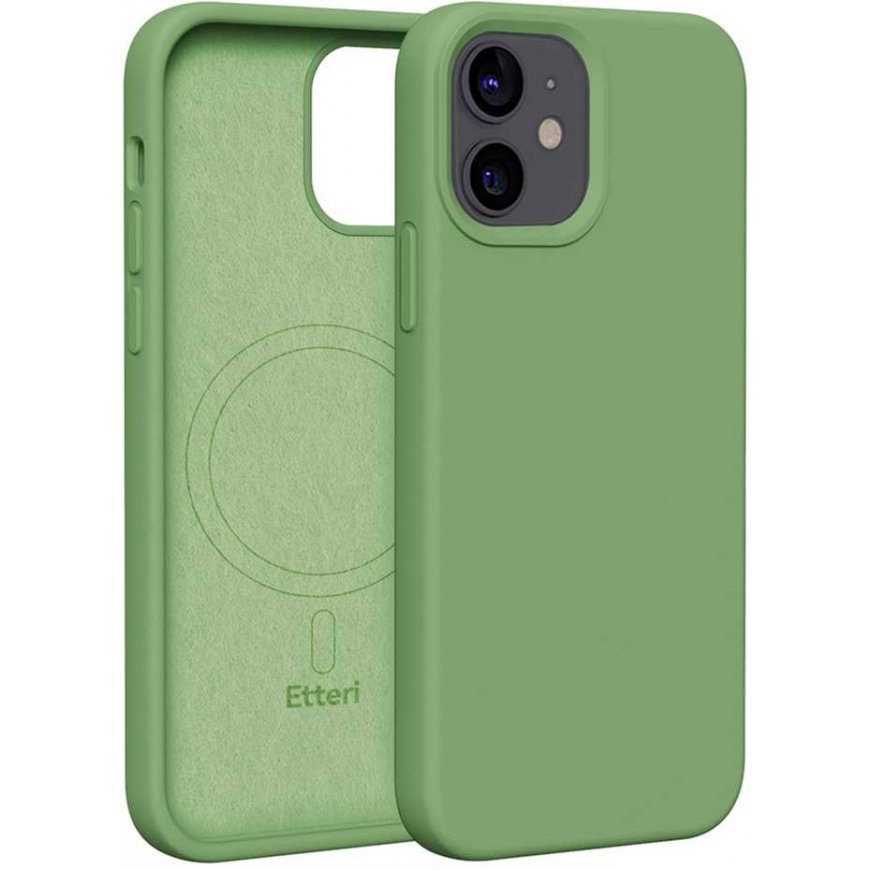 Kotelo Telforceone Etteri Silicone Mag Apple iPhone 12 / 12 Pro 6,1" vaaleanvihreä – 2