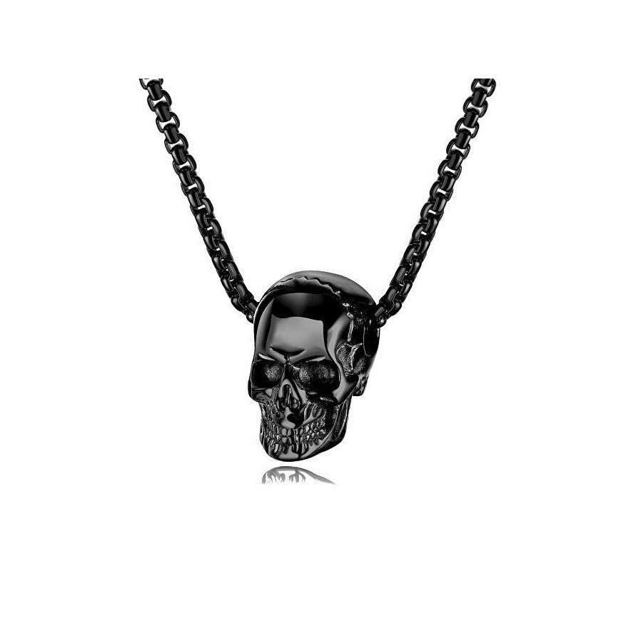 Troli Black steel necklace for men