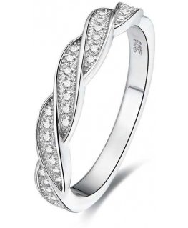 Beneto Silver ring with crystals AGG184