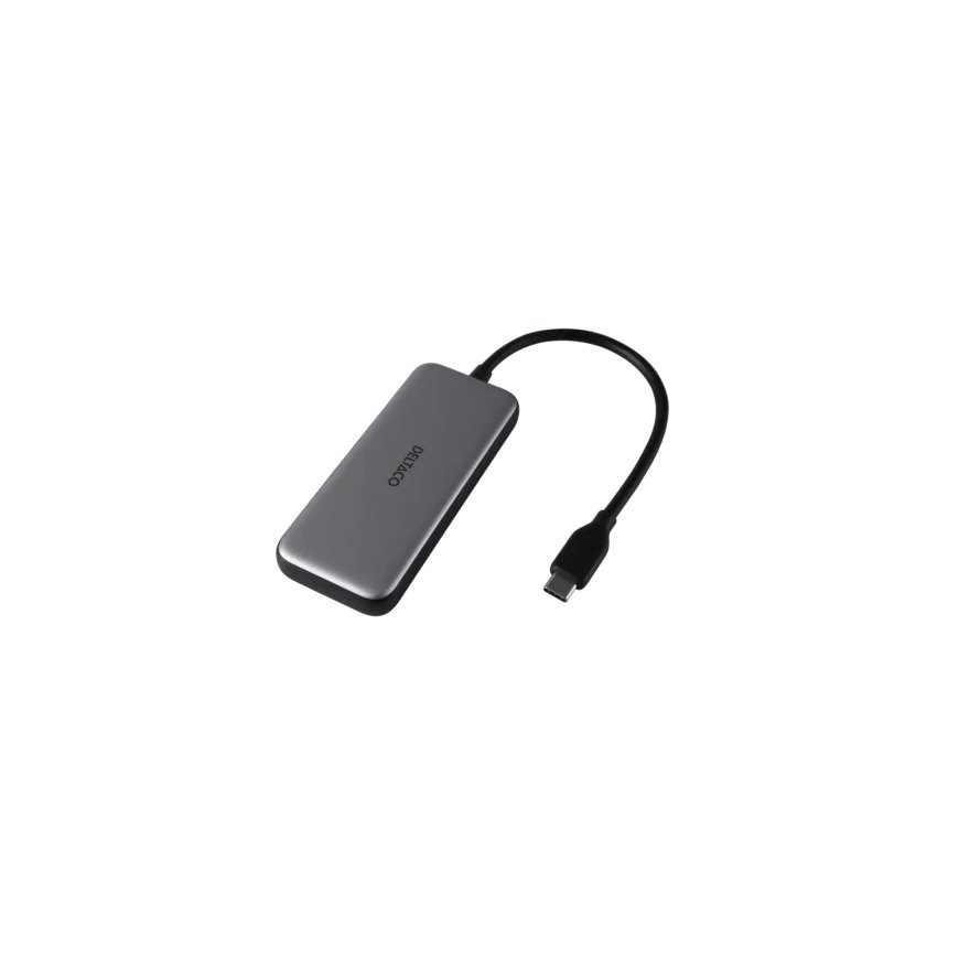 Deltaco USBC-HUB204 sąsajos šakotuvas C tipo USB 5000 Mbit/ai Pilka – 2