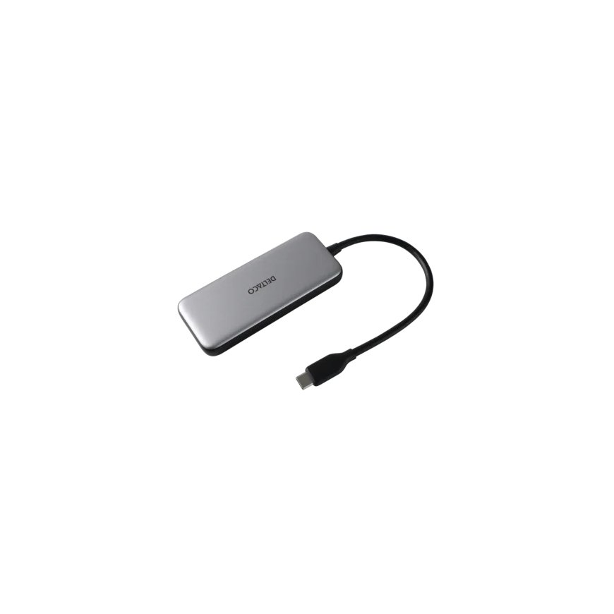 Deltaco USBC-HUB204 sąsajos šakotuvas C tipo USB 5000 Mbit/ai Pilka – 5