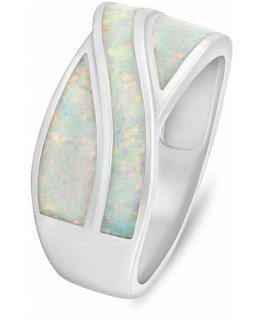 Brilio Silver Exclusive silver ring with white opal RI130W