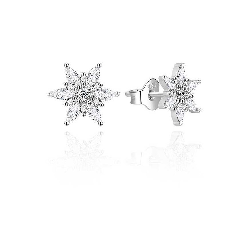Agato Charming Silver Earrings Snowflakes AGT-E005PW