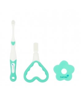 Brush-Baby BRB097 dantų šepetėlis Dantų šepetėlių rinkinys Žalia, Balta Kūdikiui