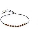 Agate Cord Bracelet with Garnet Beads HE21R3G-BK