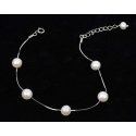 Jwl Luxury Pearls Herkkä rannekoru, aitoja valkoisia helmiä JL0173 Jwl Luxury Pearls Herkkä rannekoru, aitoja valkoisia helmiä JL0173