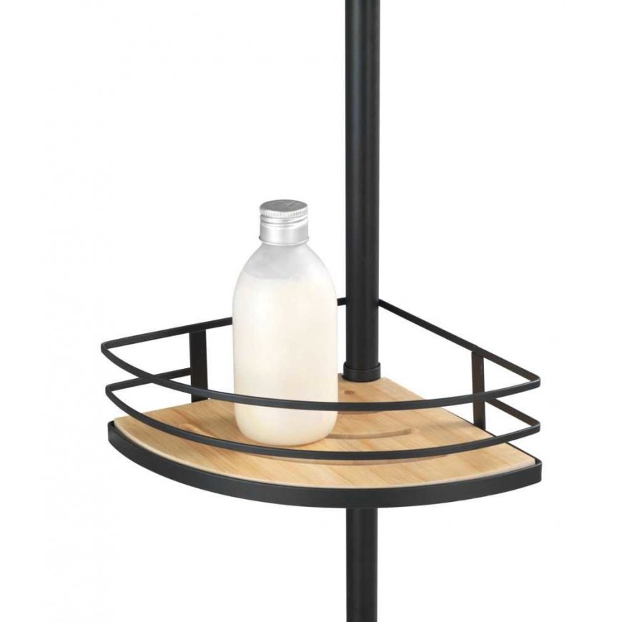 WENKO 24756100 полка Отдельностоящий Bamboo, Нержавеющая сталь Черный, Дерево – 2